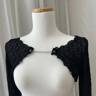 Chain Bolero Cardigan Crop T-shirt Transitional