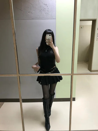Slim Fur Zip-up Embroidered Hoodie Daily Pinter Gyaru
