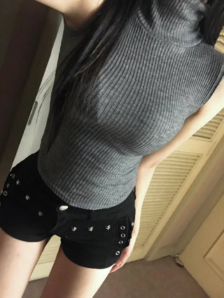 Slim Fur Zip-up Embroidered Hoodie Daily Pinter Gyaru