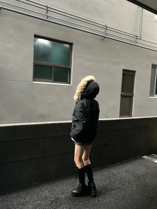 Hairy Winter Two-Tone Fur Jacket Coat Year-End Look