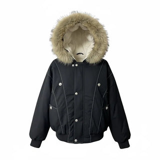 Hairy Winter Two-Tone Fur Jacket Coat Year-End Look