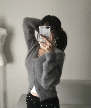 V-neck Shirred Lightly Fleece-lined Long Sleeve Tee Arm