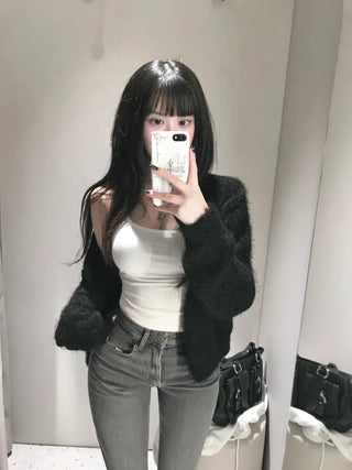 V-neck Shirred Lightly Fleece-lined Long Sleeve Tee Arm