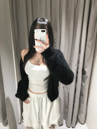 V-neck Shirred Lightly Fleece-lined Long Sleeve Tee Arm