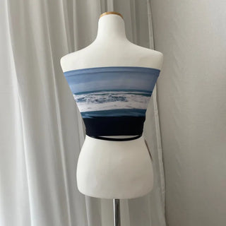 Marine Photo Print Top Tank Tube Sleeveless Y2K