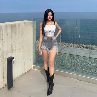 Marine Photo Print Top Tank Tube Sleeveless Y2K