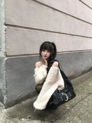 Lia Boucle Fur Angora Cardigan Transitional Season Winter