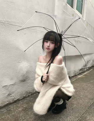 Lia Boucle Fur Angora Cardigan Transitional Season Winter