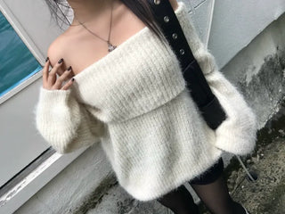 Lia Boucle Fur Angora Cardigan Transitional Season Winter