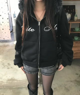 Letter Cowl Neck Hoodie Off-shoulder Sweatshirt Training Daily
