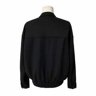 Huggle Collar Double-Button Jacket Half Coat Short Wool