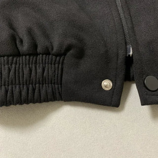 Huggle Collar Double-Button Jacket Half Coat Short Wool