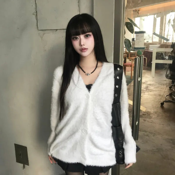 Deli Fox Eco Fur Jacket Vintage Leather Color