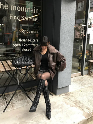 Leel Angora Loose Fit Cardigan Oversized Knit Long