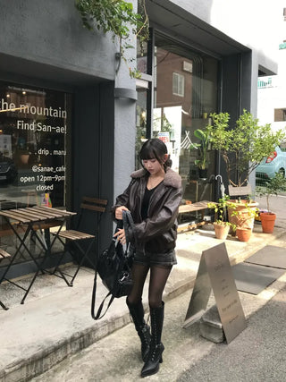 Leel Angora Loose Fit Cardigan Oversized Knit Long