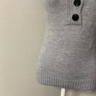 Heart V-neck Button Ribbed Long Sleeve T-shirt Knit