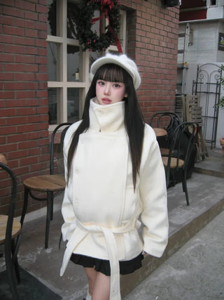 Mer Button Fur Hoodie Knit Year-end Look Date