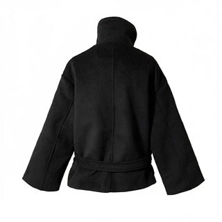 Mer Button Fur Hoodie Knit Year-end Look Date
