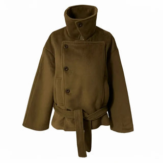 Mer Button Fur Hoodie Knit Year-end Look Date