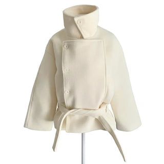 Mer Button Fur Hoodie Knit Year-end Look Date