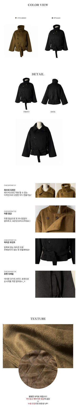 Mer Button Fur Hoodie Knit Year-end Look Date