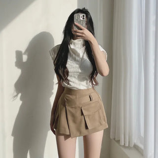 Long Sleeve Square Neck Delicate Puff Stretchy Tee