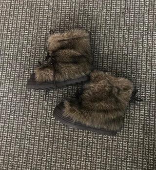 Highkey Two-Tone Fur Hooded Camo Padded Jacket Camouflage