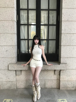 Louis Angora Drape Halterneck Sleeveless Halter Party Look