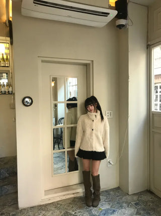 Louis Angora Knit Folding Shorts Shirred Pants Hot