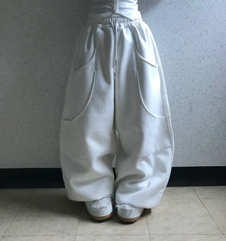 Rabbit Ponytail Tie Off-shoulder Long Sleeve Basic Item