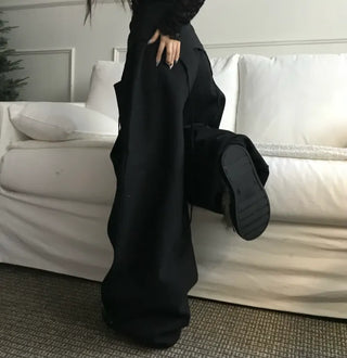 Rabbit Ponytail Tie Off-shoulder Long Sleeve Basic Item