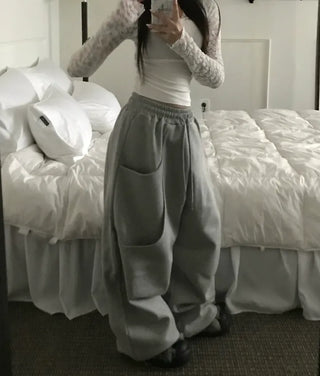 Rabbit Ponytail Tie Off-shoulder Long Sleeve Basic Item