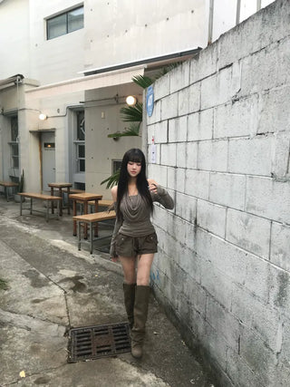Fur Hoodie Knit Zip-up Oversized Avant-garde Fit Loose