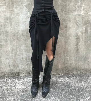 Shirred Halter Neck Sleeveless Off-Shoulder Long Sleeve Tee