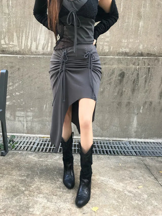 Shirred Halter Neck Sleeveless Off-Shoulder Long Sleeve Tee