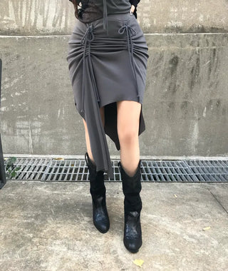 Shirred Halter Neck Sleeveless Off-Shoulder Long Sleeve Tee