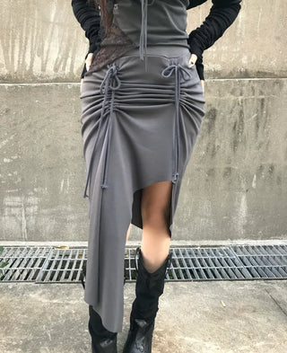 Shirred Halter Neck Sleeveless Off-Shoulder Long Sleeve Tee