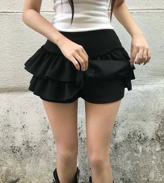 Shirred Asymmetrical Long Skirt Midi Daily Year-End Look
