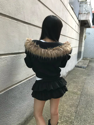 Shirred Asymmetrical Long Skirt Midi Daily Year-End Look
