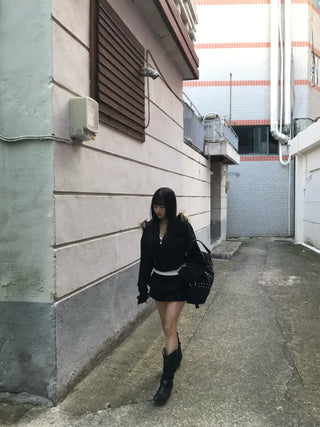 Shirred Asymmetrical Long Skirt Midi Daily Year-End Look