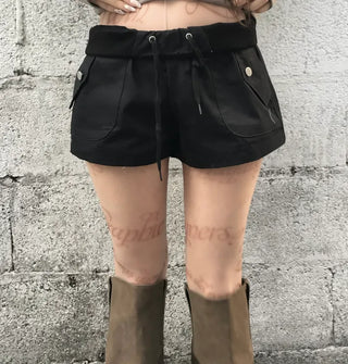 Tiered frill suede skirt-pants skirt mini low-rise daily