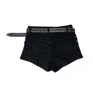 Punk Cross Fur Zip-up Fleece-lined Hoodie Outer Studded