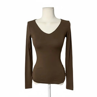 Berry Wool Angora Scarf V-Neck Knit Long Sleeve