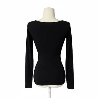 Berry Wool Angora Scarf V-Neck Knit Long Sleeve