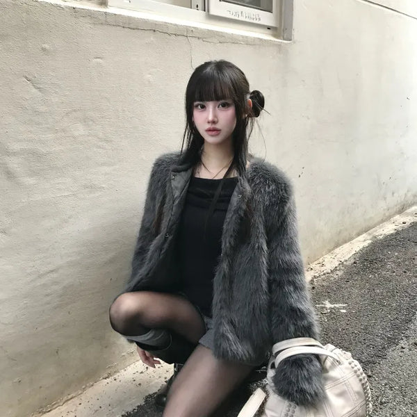 Cheese Deep V-Neck Line Long Sleeve Fleece-Lined T-Shirt