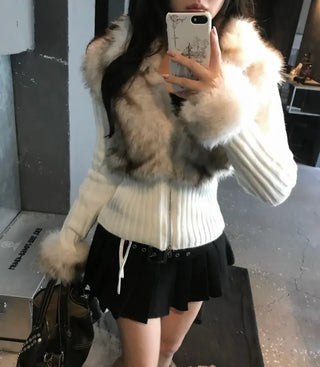 Mer Eyelet One-shoulder Sweatshirt Year-end look Christmas Date