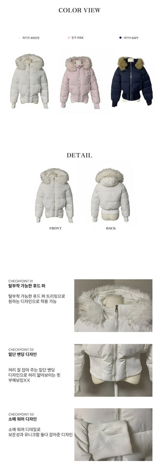 Two-tone Faux Fur Contrast Knit Zip-up Sexy Glam