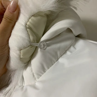 Two-tone Faux Fur Contrast Knit Zip-up Sexy Glam