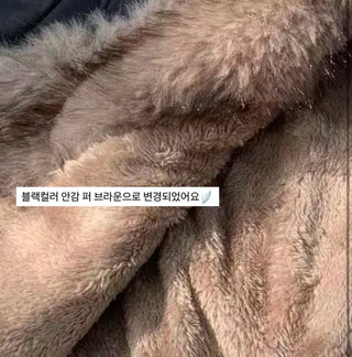 Ari Hand Warmer Fur Hooded Padded Jacket Two-tone