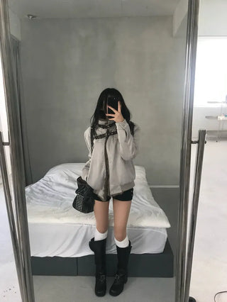 Ari Hand Warmer Fur Hooded Padded Jacket Two-tone